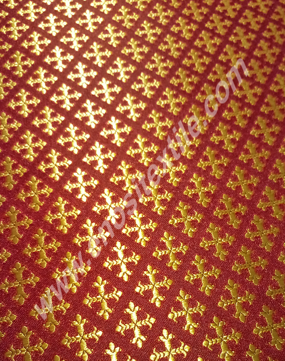 KL-019 Claret Red-Gold Brocade Fabrics